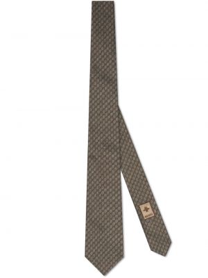 Žakárová hodvábna kravata Gucci hnedá