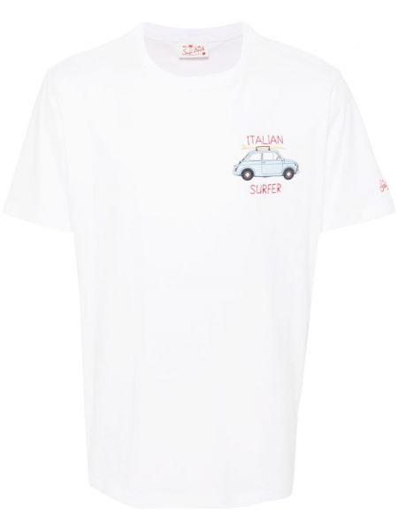 Kokvilnas t-krekls ar izšuvumiem Mc2 Saint Barth balts