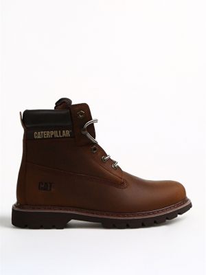 Кожаные темно-коричневые мужские ботинки Caterpillar