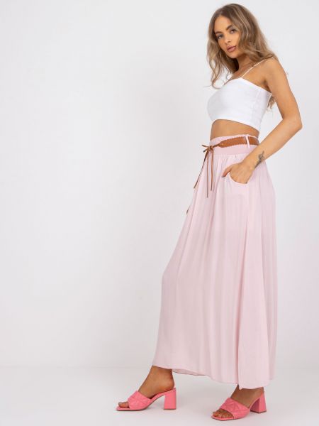 Dlouhá sukně s páskem Fashionhunters - růžová