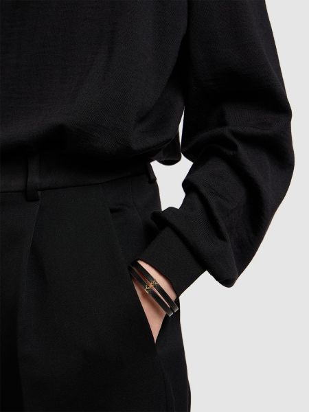 Leder armband Saint Laurent schwarz