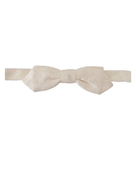 Jedwabny krawat Dolce And Gabbana biały