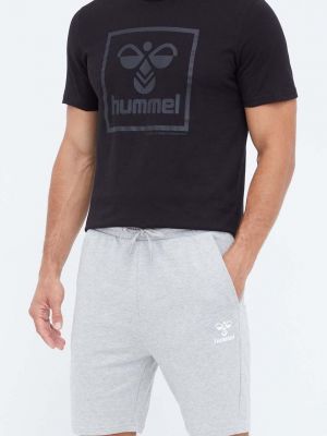 Меланжирани панталон с принт Hummel сиво