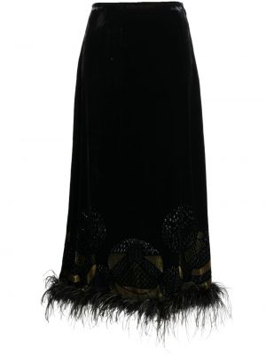 Aksamitna spódnica midi Rixo czarna