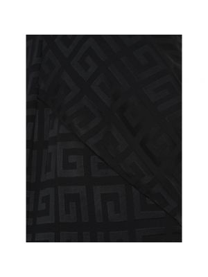 Vestido midi de tul de tejido jacquard drapeado Givenchy negro