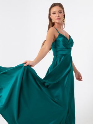 Saténové večerné šaty Lafaba zelená