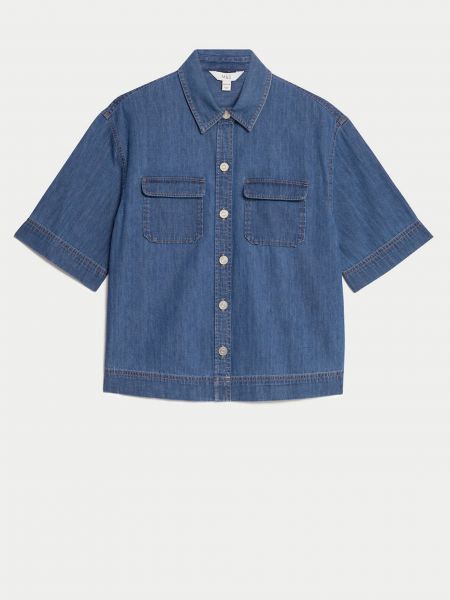 Džínová košile Marks & Spencer modrá