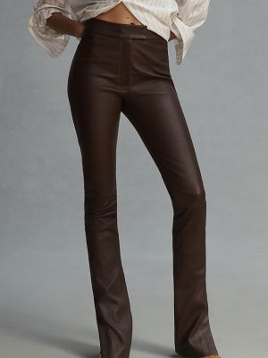 Кожаные брюки Lamarque коричневые