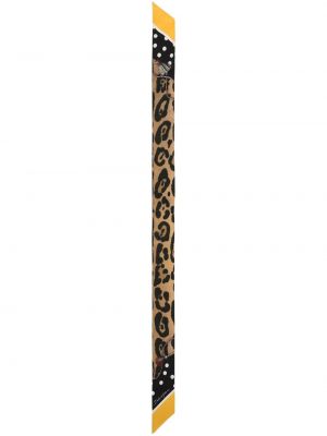 Копринен шал с принт с леопардов принт Dolce & Gabbana