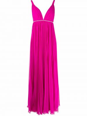 Ärmelloses abendkleid mit plisseefalten Tassos Mitropoulos pink