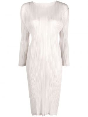 Abito midi pieghettato Pleats Please Issey Miyake bianco