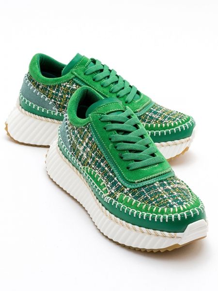 Sneakersy tweedowe Luvishoes zielone
