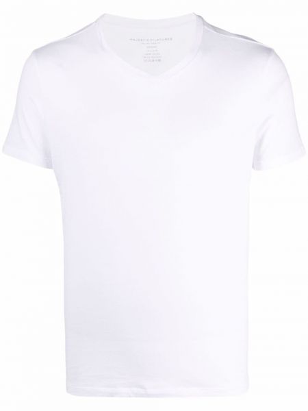 Figurbetonte t-shirt mit rundem ausschnitt Majestic Filatures weiß