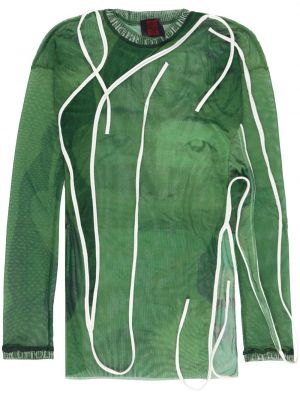 Przezroczysta bluzka z nadrukiem Ottolinger zielona