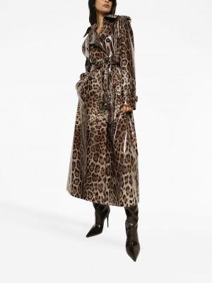 Trenchcoat mit print mit leopardenmuster Dolce & Gabbana braun