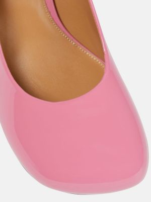 Кожени полуотворени обувки от лакирана кожа Dries Van Noten розово