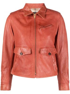 Kožna jakna s patentnim zatvaračem Ralph Lauren Rrl crvena