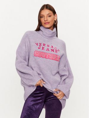 Oversized rolák Versace Jeans Couture fialový