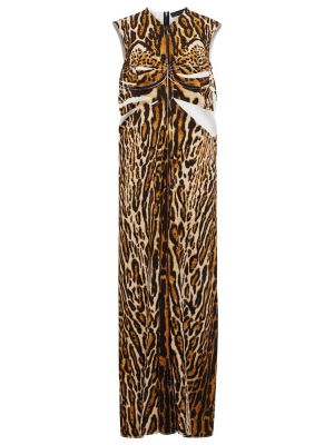 Dlouhé šaty s potlačou s leopardím vzorom Proenza Schouler