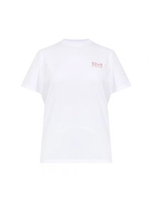 T-shirt en coton à imprimé en jersey Golden Goose blanc