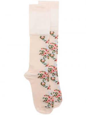 Чорапи на цветя с принт Simone Rocha бяло