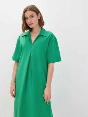 Платье-рубашка Vivostyle зеленое