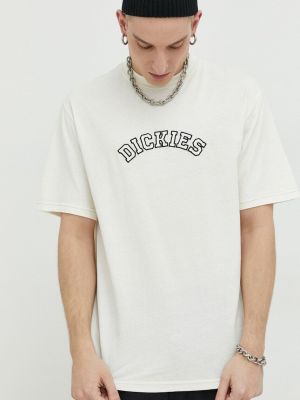 Памучна тениска с дълъг ръкав с апликация Dickies бежово