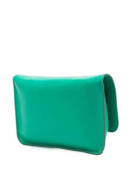 Kožená taška s výšivkou Marni zelená