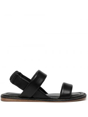 Kožené sandály Brunello Cucinelli černé