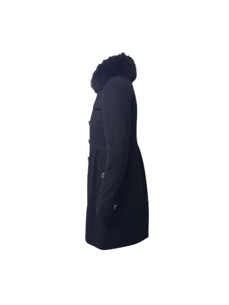 Abrigo de lana retro Burberry Vintage negro