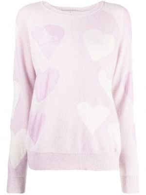 Džemperis apvaliu kaklu su širdelėmis Vivienne Westwood rožinė