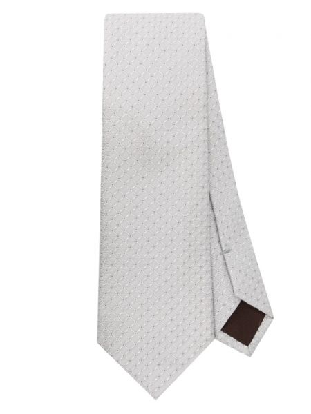 Cravată de mătase din jacard Canali gri