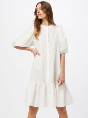 Robe chemise avec imprimé slogan Gina Tricot blanc