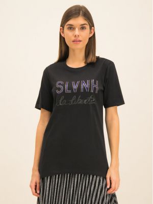 Priliehavé tričko Silvian Heach čierna