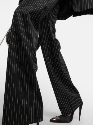 Pruhované vlněné rovné kalhoty s nízkým pasem Magda Butrym