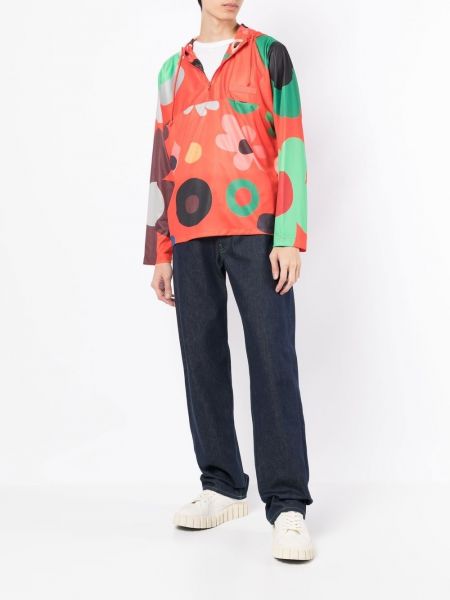 Květinový pulovr s potiskem Erl červený