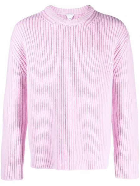 Пуловер с кръгло деколте Bottega Veneta розово