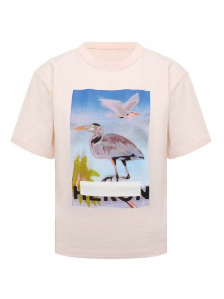 Хлопковая футболка Heron Preston розовая
