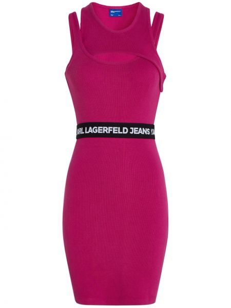 Дънкова рокля Karl Lagerfeld Jeans розово