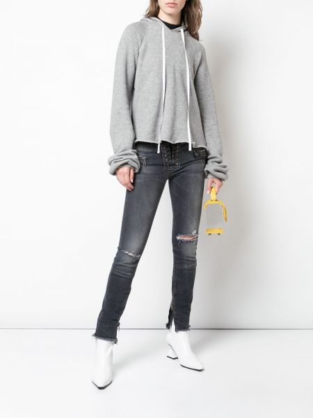 Jeans skinny effet usé Unravel Project noir
