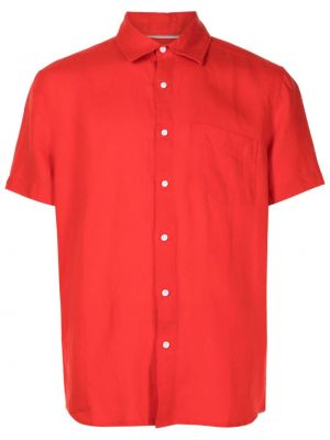 Lněná košile Osklen červená