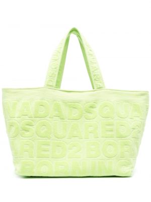 Nakupovalna torba iz žakarda Dsquared2 zelena