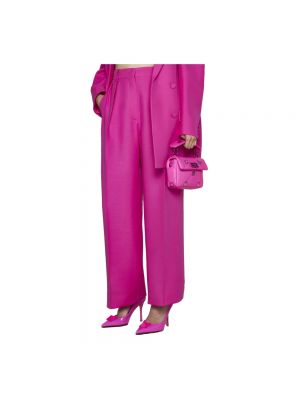 Pantalones de cuero Valentino rosa
