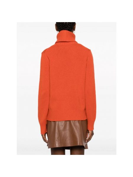Jersey cuello alto de lana con cuello alto de tela jersey Ralph Lauren naranja
