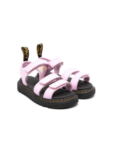 Nahka nauhalliset sandaalit tytöille Dr. Martens Kids pinkki