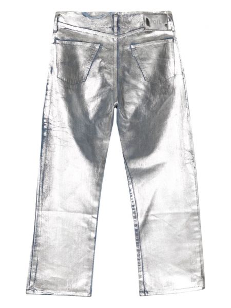 Proste jeansy Doublet srebrne
