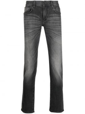 Obnosené džínsy s rovným strihom Armani Exchange sivá