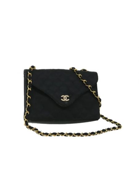 Jedwabna torba na ramię Chanel Vintage czarna