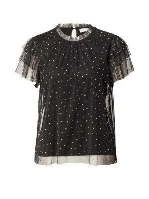 Прозрачна блуза Lindex черно