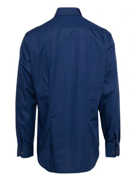 Koszula bawełniana w grochy Paul Smith niebieska